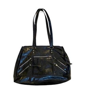 Faux leather shoulder bag